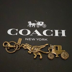 Rare Large Metal Coach Rexy Carriage Golden Dinosaur Rare Purse Bag Charm